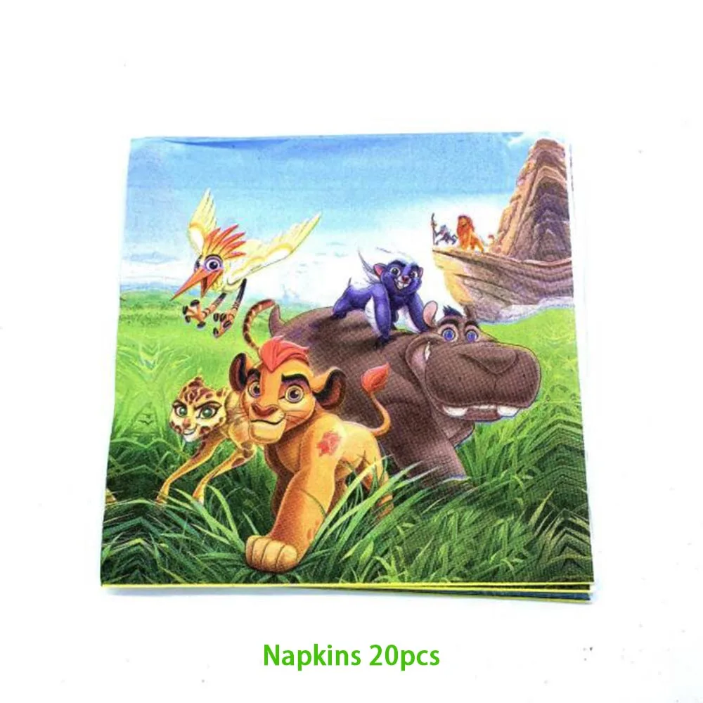 Napkins20pcs Товары для вечеринок с рисунком короля льва бумажный стаканчик бумажный флаг для вечеринок Взрыв король льва Simba детский день рождения Рождество Декорация - Цвет: Napkins20pcs