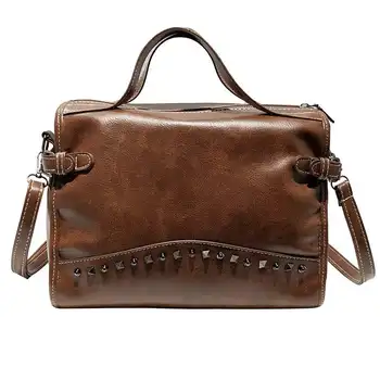 

2020 ladies bag European and American rivet shoulder bag student casual large capacity portable crossbody bag