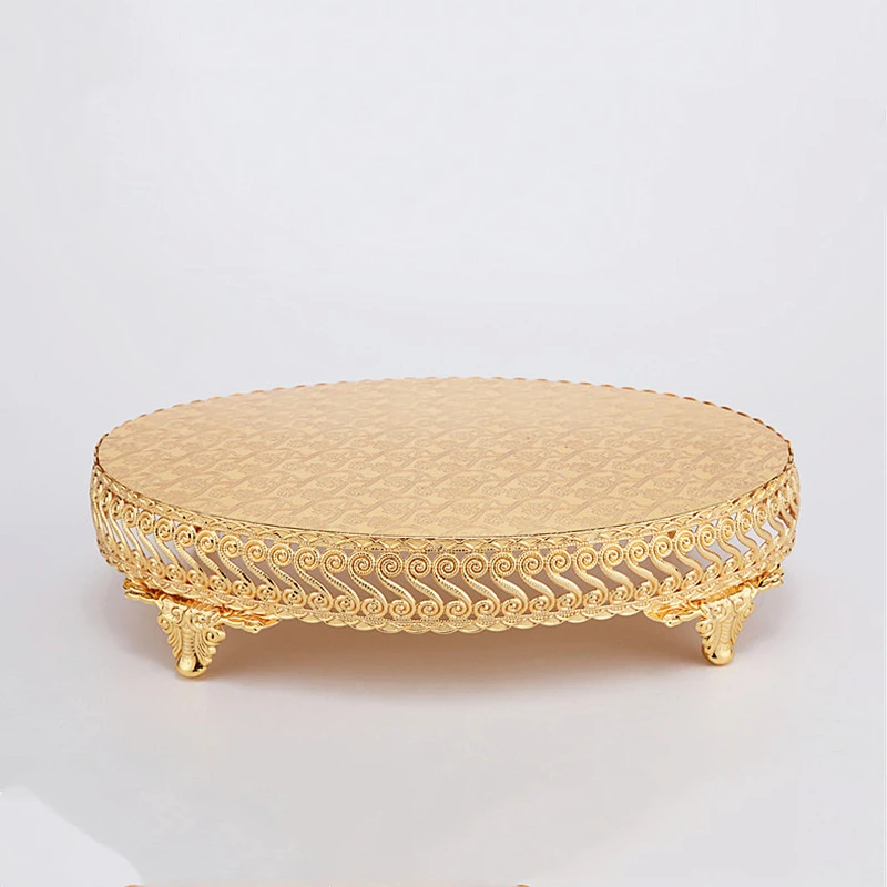 

Metal Tray Luxury Hollow Plate Nuts / Fruit / Cake Stand Wedding Centerpieces Christmas Home Table Decoration