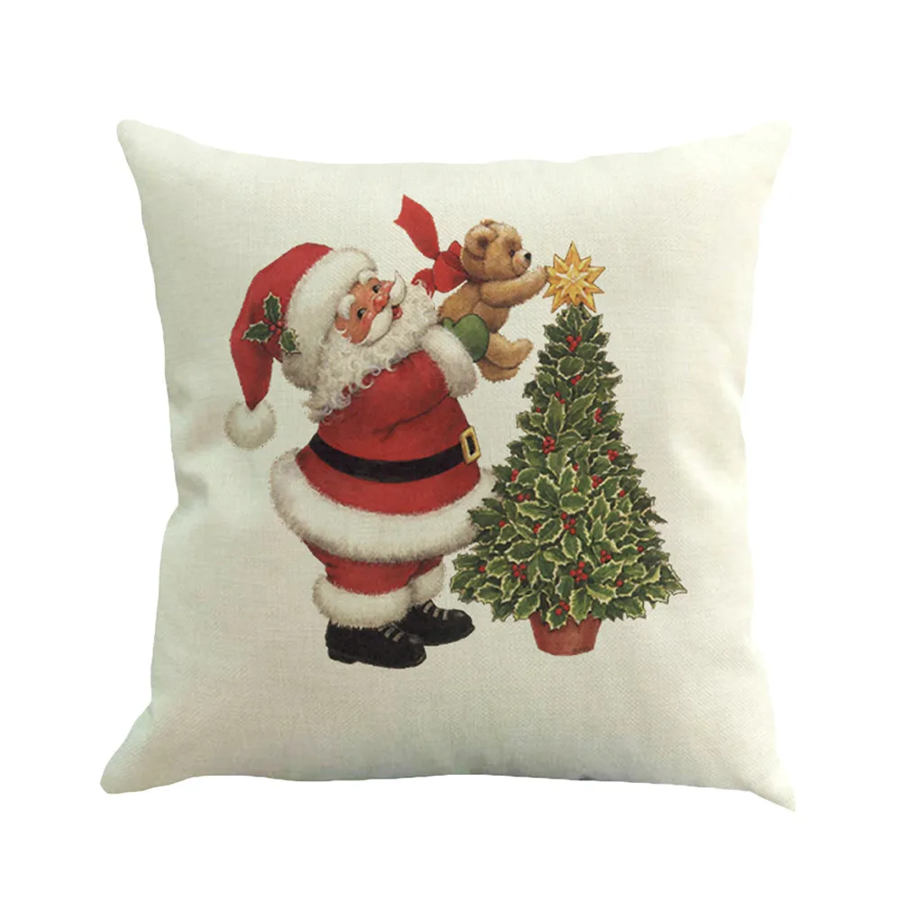 1 шт.,, рождественские украшения Санта Клауса для дома, хлопковые Декоративные подушки для лося, чехол Navidad Natal 99
