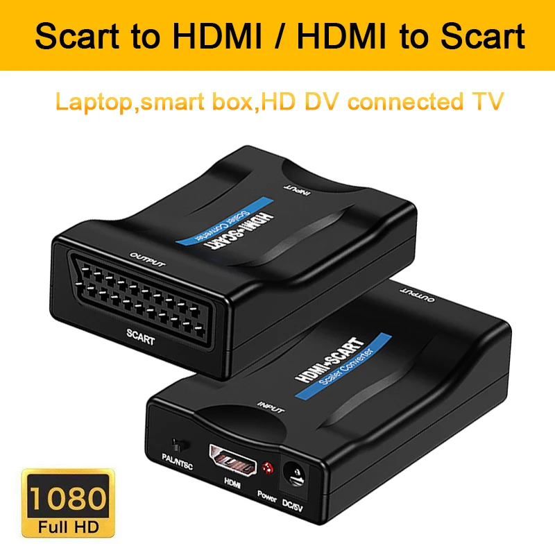  Scart a Hdmi/Hdmi a Scart Convertitore Audio Video Adattatore 1080 P Hdmi a Scart per Hdtv Sky Box 