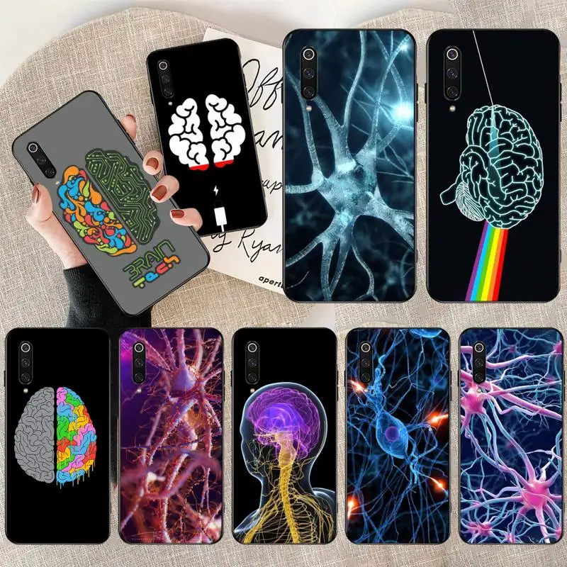 HPCHCJHM Medical Brain Neurons DIY Painted Bling Phone Case for Xiaomi Mi10 10Pro 10 lite Mi9 9SE 8SE Pocophone F1 Mi8 Lite | Мобильные