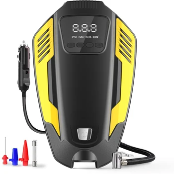 

New Inflatable Pump Mini Portable Air Compressor With Led Lighting Tire Inflator Dc12v 150psi Air Pump For Car Bicycle Balls