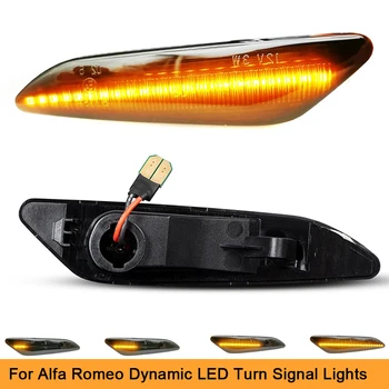 

Smoke Lens Dynamic Yellow LED Repeater Turn Signal Indicator Lights For Alfa Romeo 156 Sportwagon 147 Fiat Tipo Chrysler Ypsilon