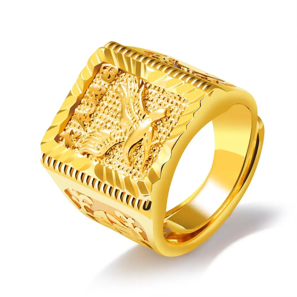 New Design Hip Hop Bling Jewelry King Eagle Father's Day Gift For Men Micro Pave Gold Color Ring Drop Shipping | Украшения и