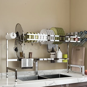 

304 stainless steel kitchen sink storage rack dishwasher rack drain rack table top