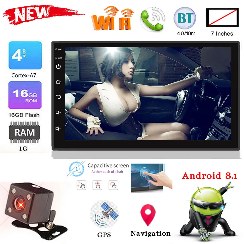 Продукт 7 дюймов 2Din HD BT автомобильный MP5-9218 gps навигация мультимедийный плеер для Android 8,1 FM wifi доступ в Интернет# P20