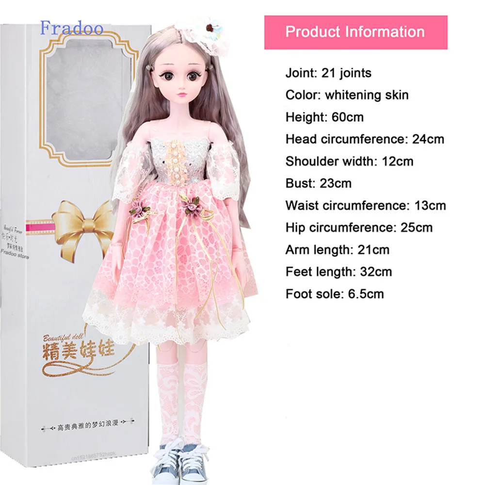 60 см BJD кукла 21 шарнир Реалистичные модные куклы для девочек большая оригинальная ручная работа Bjd 1/3 Куклы Игрушки для девочек Подарки на день рождения