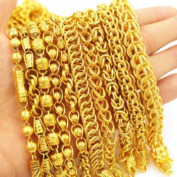 

Vietnam alluvial gold plating lasting don't rub off tap new necklace male domineering gold chain accessories wholesale