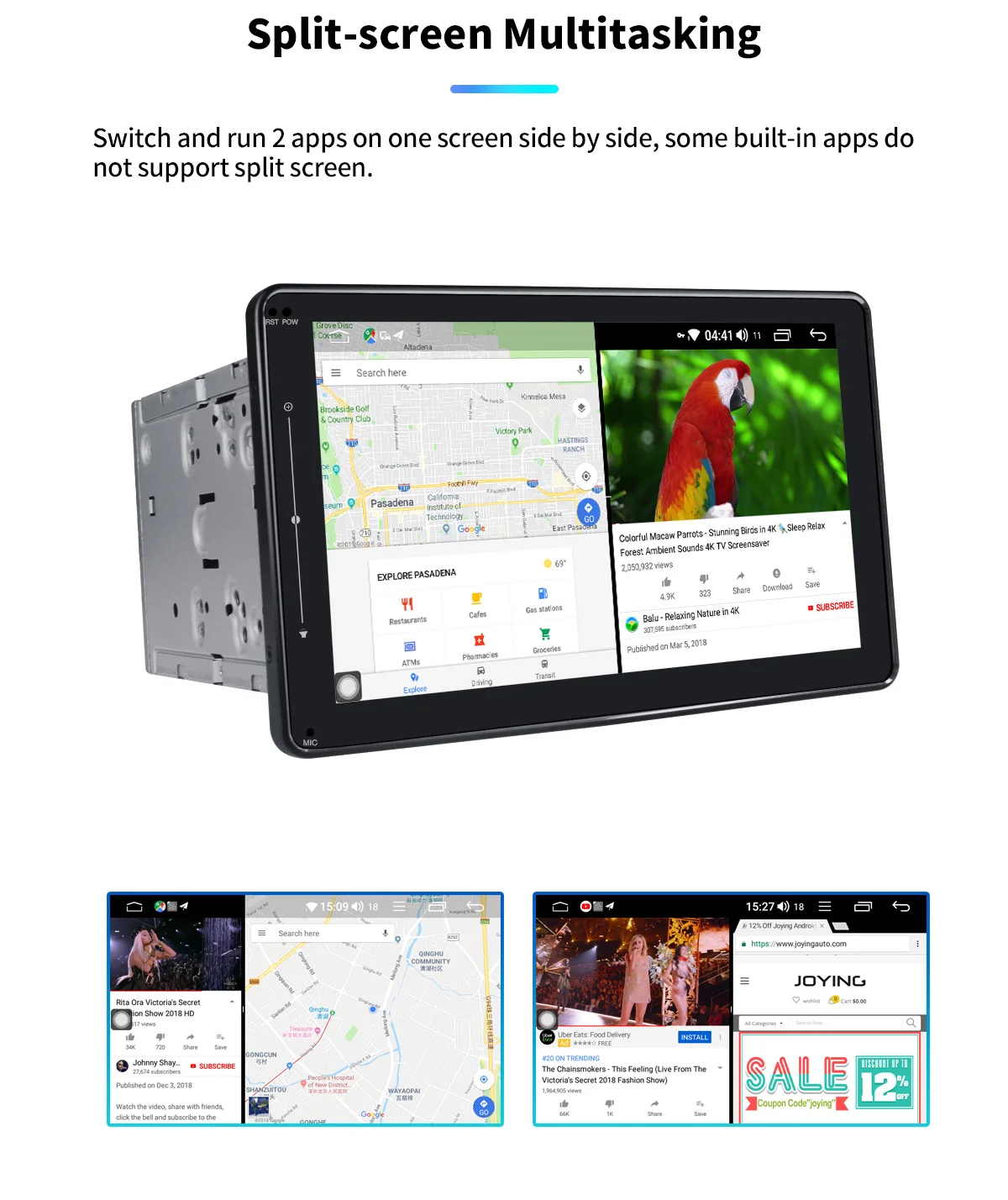 Clearance 1280*720 8" 2Din Android 8.1 Car Stereo Auto Radio Audio Head Unit GPS Navi SPDIF DSP Subwoofer OBD DVR 4G SIM Carplay DAB+ WiFi 14