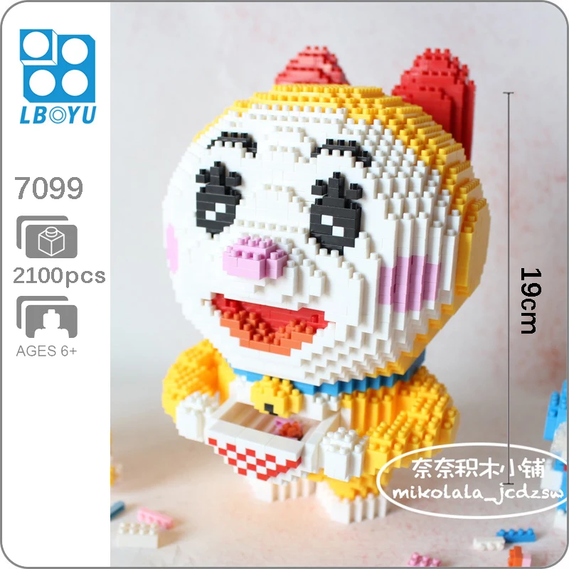 

BOYU Doraemon Dorami Cat Buildin Blocks Robot Animal Pocket Can Open DIY 3D Model Mini Diamond Blocks Toy for Boys Children Gift