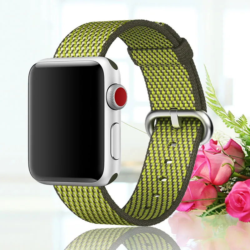 Новая дышащая нейлоновая Спортивная петля для apple watch series 3 2 1 ремешок для iWatch 42 мм 38 красочный ремешок для часов Пряжка