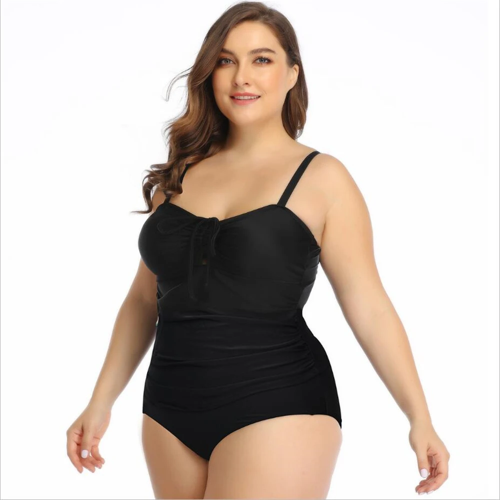 Новое поступление женские ботинки размера плюс раздельный купальник 2 шт. 3XL 4XL женский купальник-бикини, толстые Дамские Тонкие оборки купальный костюм с пуш-ап