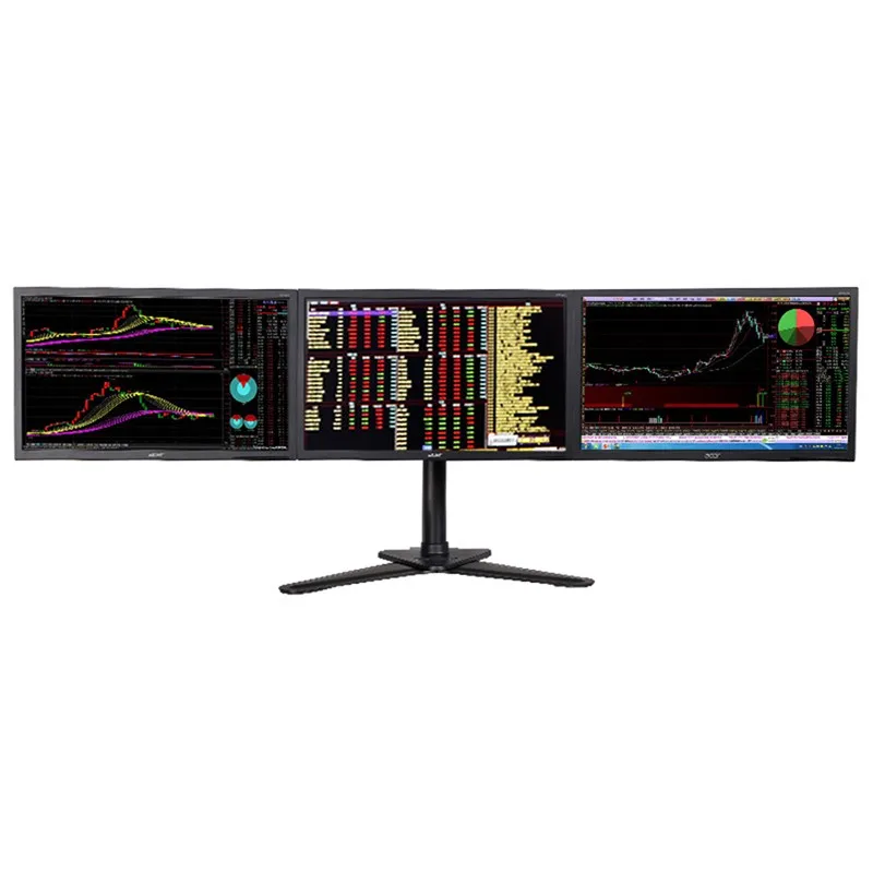 Desktop Three Hex LCD Arm Monitor Mount Stand