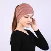 winter hats for women Empty top ponytail wool hat solid autumn wool blends soft warm knitted caps ► Photo 2/6