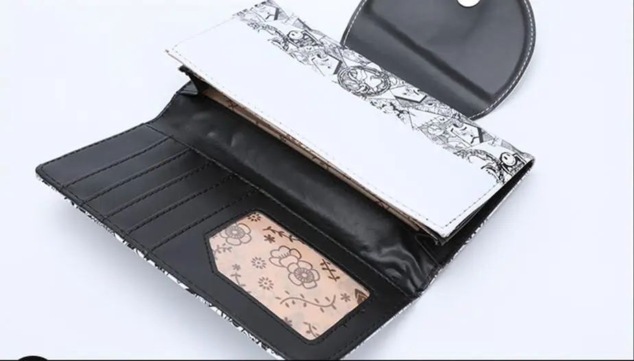 Кожаный кошелек Джек Скеллингтона для мужчин и женщин с мультяшным принтом