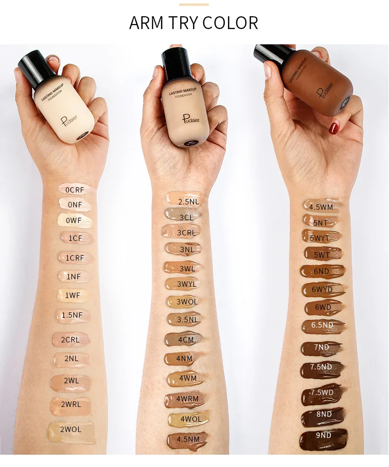 

Pudaier Face Foundation Makeup Liquid Foundation Cream Matte Foundation Base Face Concealer Cosmetic Dropshipping Makeup+DHL