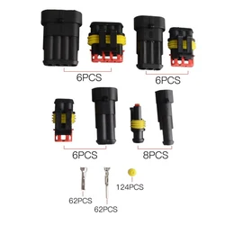 26PCS/Box IP68 12A Waterproof Car Wire Connector 1/2/3/4 Pins Wire Cable Plug Connectors1