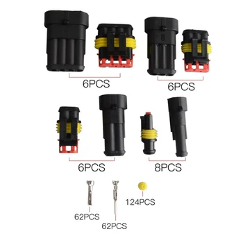 

26PCS/Box IP68 12A Waterproof Car Wire Connector 1/2/3/4 Pins Wire Cable Plug Connectors