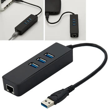 

Stable Fast Accessories Laptop 3 Ports Network Adapter Hub LAN Wired Gigabit Ethernet USB 3.0 RJ45 Computer Card