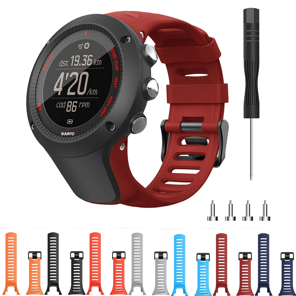 Correa de silicona de repuesto para reloj deportivo Suunto Ambit 3 / Ambit 2 / Ambit 1, pulsera de muñeca 24mm|Correas de - AliExpress