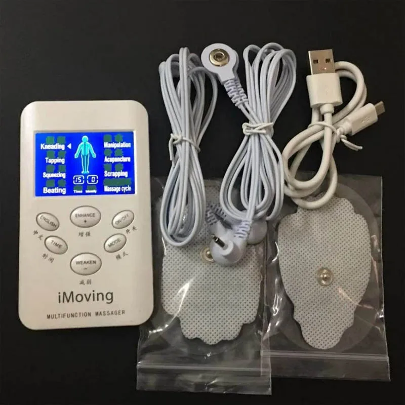 

EMS Tens Machine Unit Electric Neck Massager back Pulse Muscle Stimulator Electrode Pads Digital Therapy Pain Relief massager
