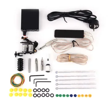 

Machine Gun Power Needles 5 Color Ink Set Exquisite Craftsmanship Complete Tattoo Equipment Kit Supplies With EU Plug