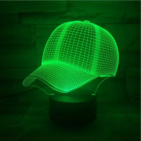 Cutomized 3D Lamp Baseball Cap Without Logo Best Present for Children Atmosphere 7 Color with Remote Led Night Light Lamp