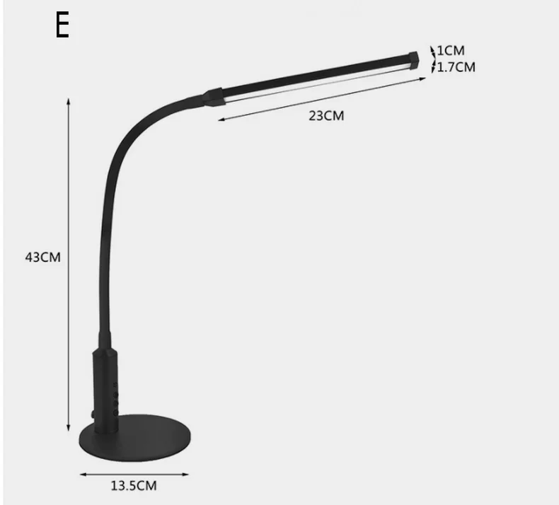 360 градусов гибкий Современный USB Настольный светодиодный светильник черный белый алюминиевый Диммируемый офисный студенческий Настольный светильник для чтения с пультом дистанционного управления
