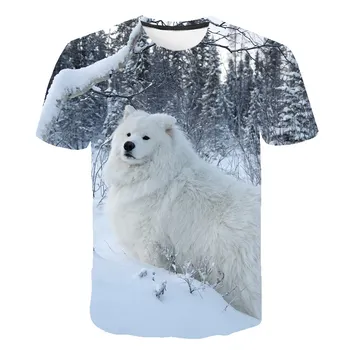 

2020 Summer Children's Clothing Casual Cute T-shirt 3D Printing Ice Snow Fox Animal O-Neck Boy Girl Short-Sleeved Tops