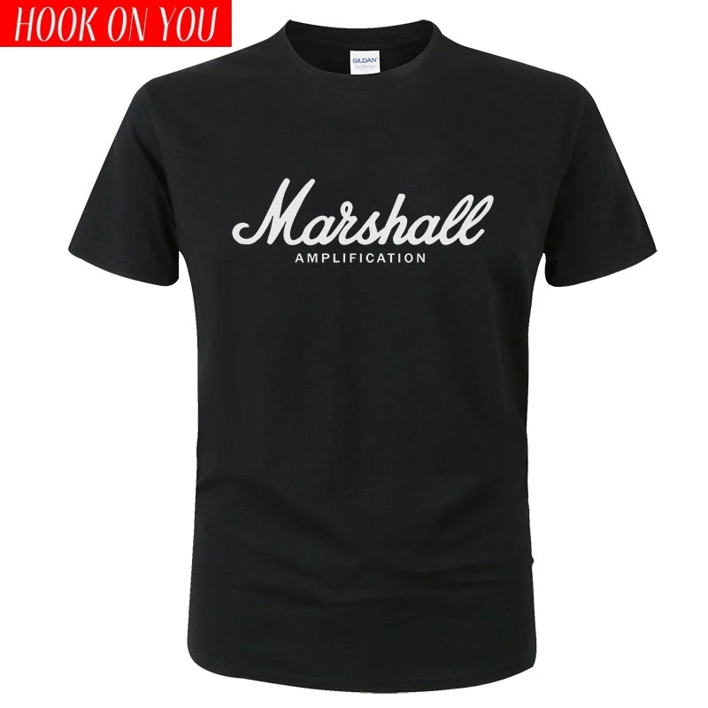 Футболка Marshall с логотипом усилитель гитары жесткий рок топы для кафе и музыки
