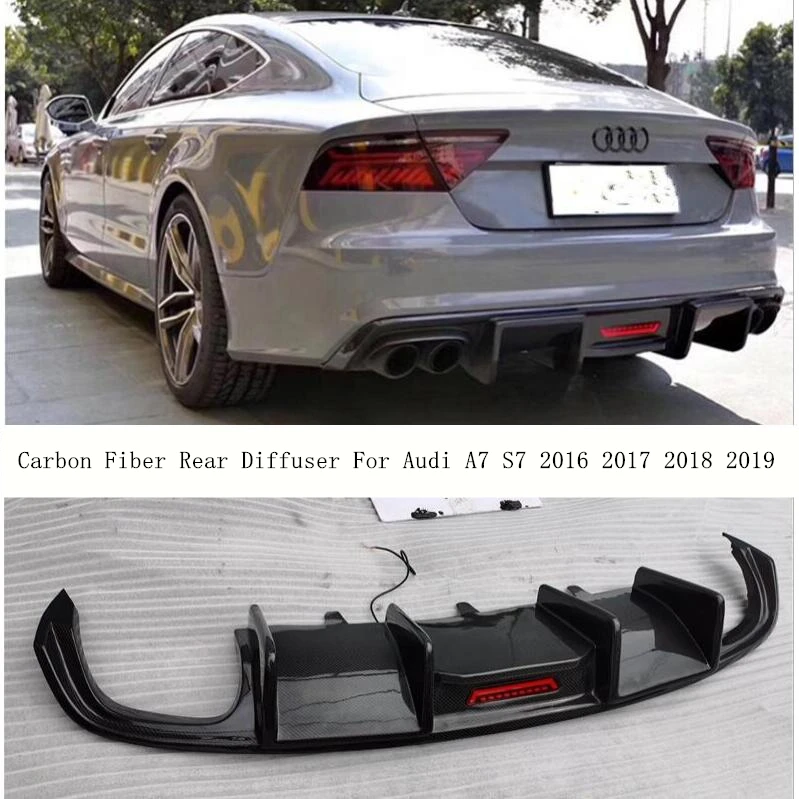 Задний диффузор для Audi A7 S7 2016 2017 2018 2019 из углеродного волокна спойлер губ