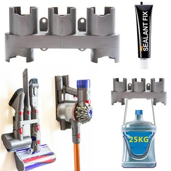 

Behogar 5-Socket Self-adhesive Wall Mount Accessory Storage Bracket Organizer Shelf for Dyson V6/V7/V8/V10/V11 Vacuum Cleaner