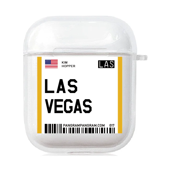 Las Vegas Модный чехол для Авиаперелета с крючком для Apple AirPods 2& 1 Pro, мягкий чехол для зарядки из ТПУ, беспроводной Bluetooth, чехол для наушников, посадочный талон - Цвет: Las Vegas