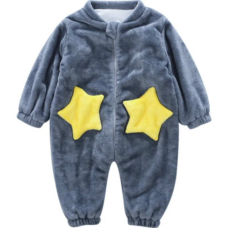 CROAL CHERIE Fashion Fleece Kids Boys Romper Jumpsuit Cute Star Kids Girls Boys Romper Children Warm Sleeping Home Clothing   (10)