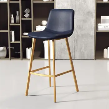 

Nordic Light Luxury Iron Bar Chairs Simple Bar Stool Home Furniture Europe Style High Stool Leisure Cafe Backrest Bar Stools