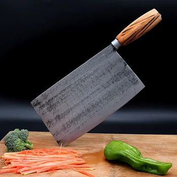 

Hand forging iron dish knife household knife adhering to the dual-purpose slice knife traditional forging process chopping
