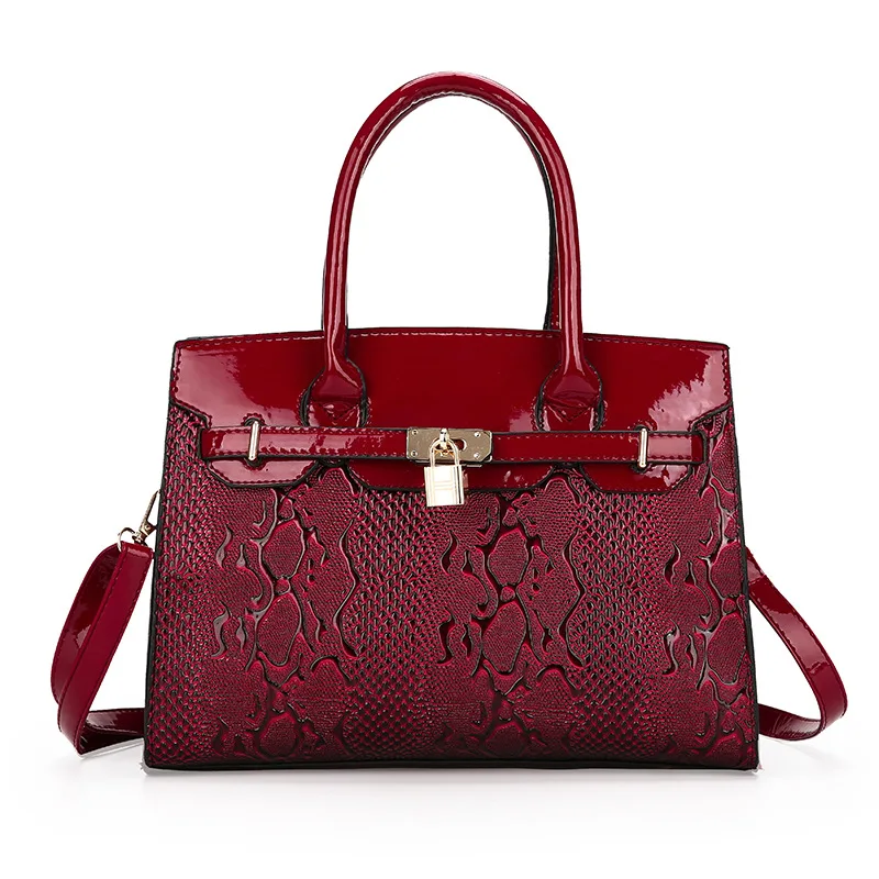 

Mommy Bag Middle-aged WOMEN'S Bag 2019 New Style Europe And America Top Grade Glorious Middle-aged Crocodile Pattern Shoulder Ha