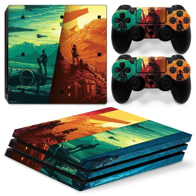 Дизайн Виниловая Наклейка для PS4 Pro консоль+ 2 кожаная наклейка на контроллер для sony Playstation 4 Pro игровые аксессуары - Цвет: 2