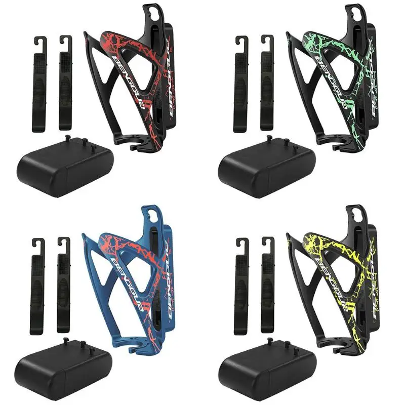 

Bicycle Bike Water Bottle Cage Holder Plastic Mountain Bicycle Double-sided Kettle Holder with Pry The Tire Bar Cycling Tools
