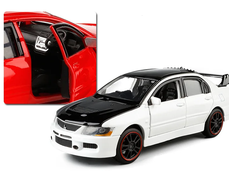 JackieKim 1:32 Мицубиси Лансер EVO IX звук и свет откатной литой модельный автомобиль