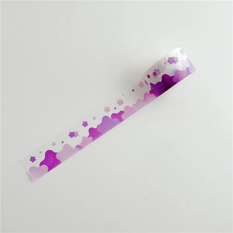 Gradient Color Star Cloud Washi Tape Korean Ins Hand Account Creative DIY Scene Sticker Stationery masking Decorative Tape 5m