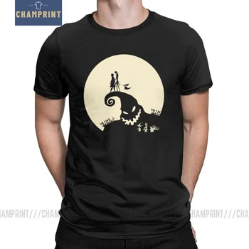 

Nightmare Before Christmas Men T Shirt Jack Skellington Pumpkin king Scary Skull Tees Short Sleeve T-Shirt Pure Cotton Adult Top