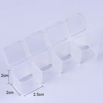 

1PC 28 Lots Clear Plastic Empty Nail Storage Box Rhinestone Jewelry Beads Display Storage Box Case Nail Art Organizer Tool
