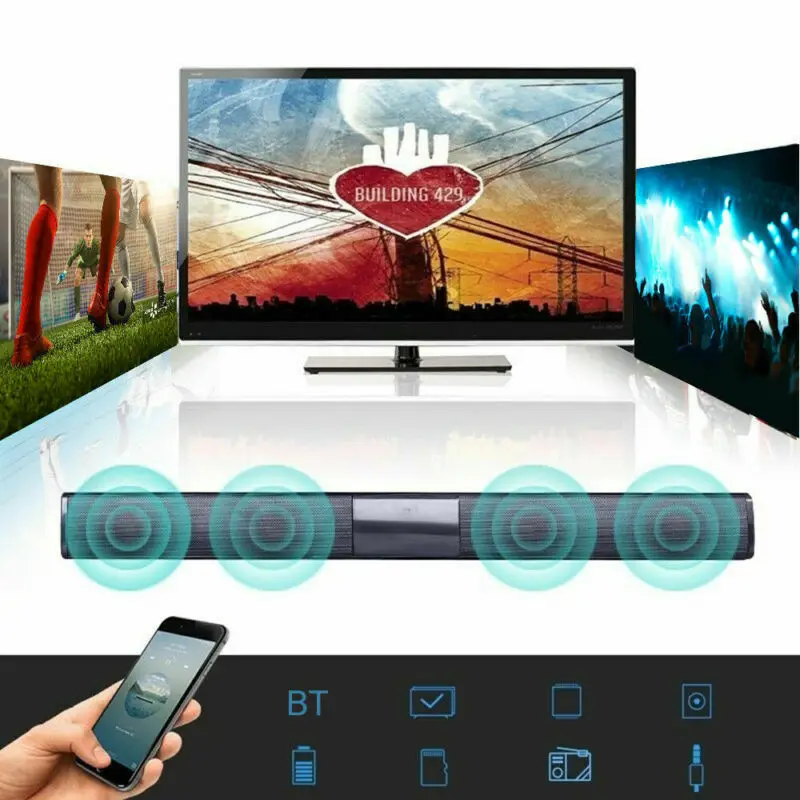 Беспроводной звуковая панель с Bluetooth Динамик Системы домашний кинотеатр Soundbar, сабвуфер 3D стерео объемное звучание музыки беспроводная звуковая панель 3E29