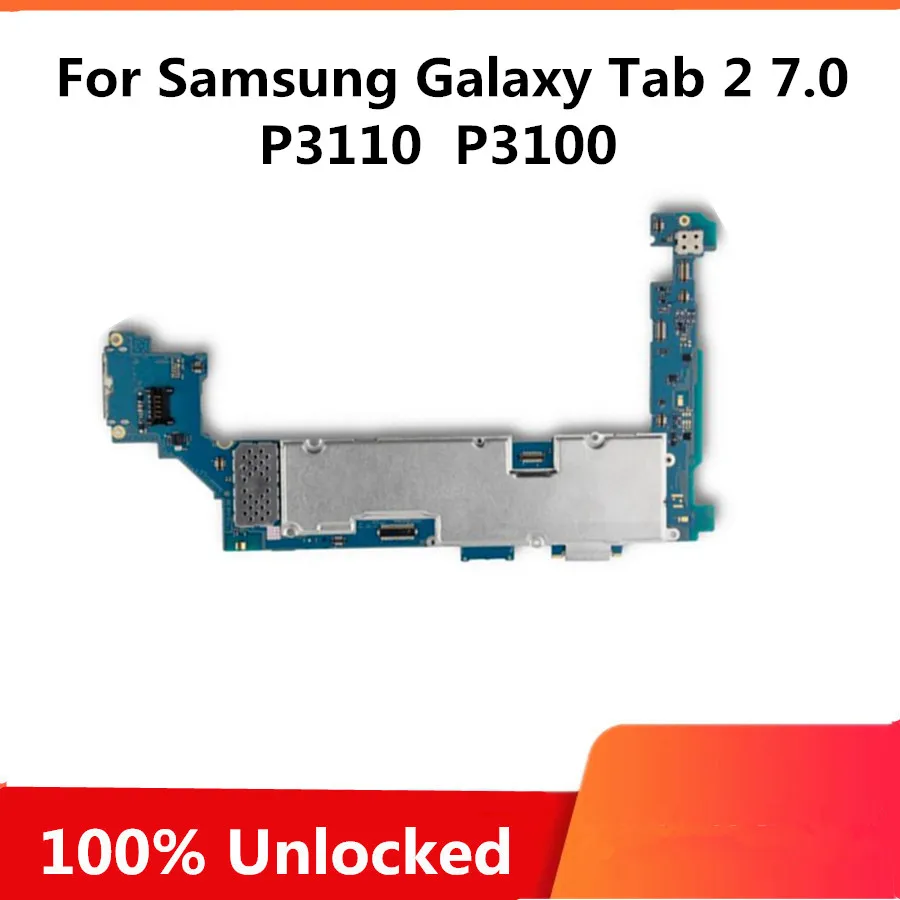 For Samsung Galaxy Tab 2 7.0 P3100 P3110 Motherboard Original Unlocked 3G&ampWIFI Android Mainboard Circuits Cable Full Tested | Мобильные