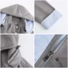 2021 New Spring Autumn Detachable Hooded Trench Outerwear Women Waterproof Cloak Striped inner Coat Casual Windbreaker Overcoat 6