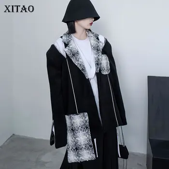 

XITAO Patchwork Irregular Zipper Pockets Blazer Women 2020 Autumn Winter Casual Fashion New Style All Match Women Clothes ZY1650