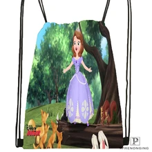 Пользовательские Принцесса София походная сумка на шнурке для мужчин и женщин милый рюкзак дети ранец(черная спина) 31x40 см#180531-01-30