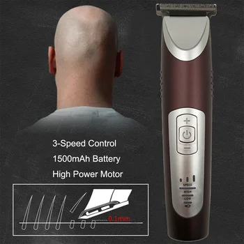 

PULIS Hair Clipper Professional 0.1mm Bald Trimmer 100-240V Rechargeable 3-Speed High Power Hair Shaver Machine Home Barber Tool